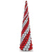 7' Spiral Matte & Reflective Ball Cone-Shaped Topiary -Red/White - A202266
