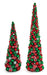 7' Matte & Reflective Plastic Ball Cone Topiary -Red/Green - A-202290