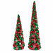 7' Matte & Reflective Plastic Ball Cone Topiary -Red/Green - A-202290