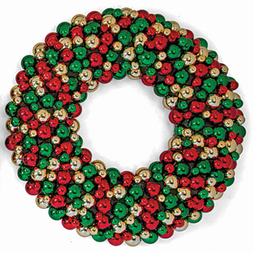 30" Mixed Reflective Plastic Ball Hanging Wreath -Mixed Colors - A202546