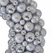 36" Mixed Plastic Matte & Reflective Ball & Tinsel Wreath -Silver - A202730