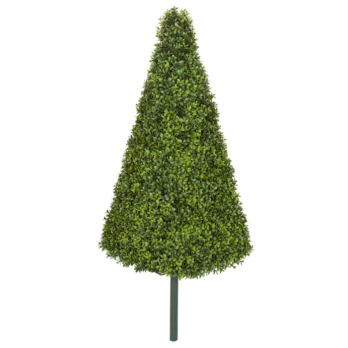 38"Hx20"W UV-Proof Outdoor Artificial English Boxwood Pyramid-Shaped Topiary -Green - A202750