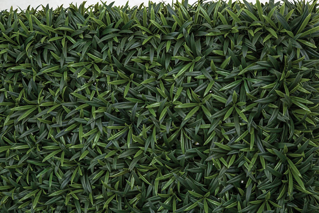 30"Hx37"W"x14"D UV-Proof Outdoor Artificial Podocarpus Topiary Hedge -2 Tone Green - A202830