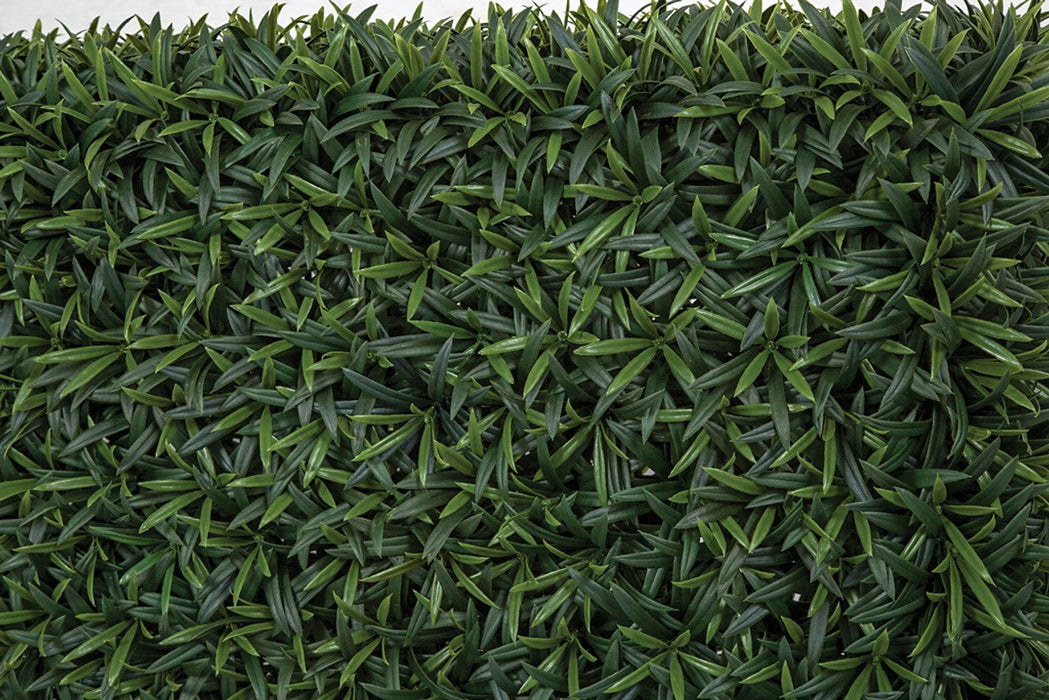 30"Hx37"W"x14"D Outdoor UV-Proof Artificial Podocarpus Topiary Hedge -2 Tone Green - A202830