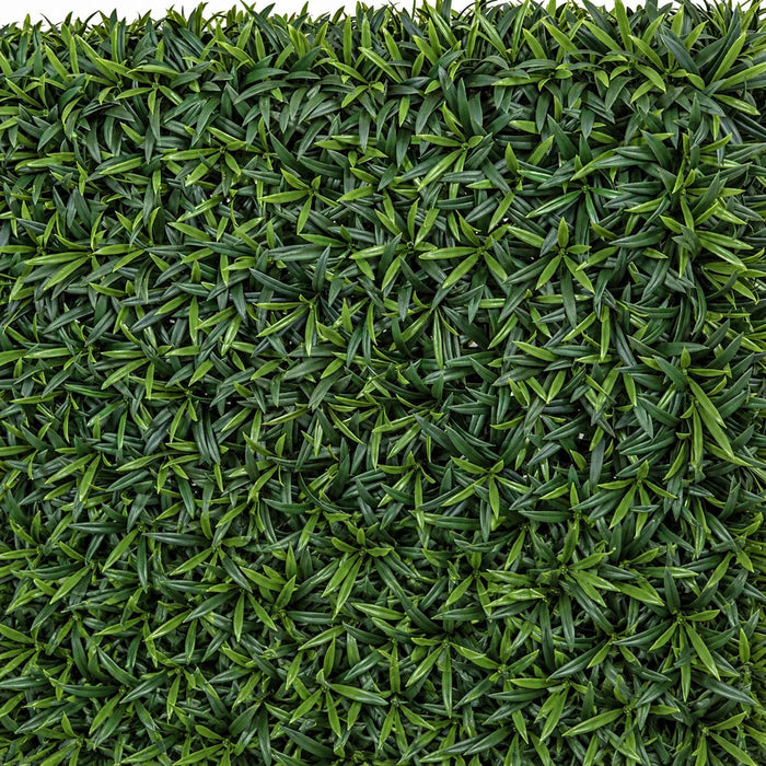 30"Hx37"W"x14"D Outdoor UV-Proof Artificial Podocarpus Leaf Topiary Hedge -2 Tone Green - A202830