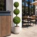 5' Outdoor UV-Proof Artificial English Boxwood Triple Ball-Shaped Artificial Topiary Tree w/Pot -2 Tone Green - A202840
