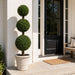 5' Outdoor UV-Proof Artificial English Boxwood Triple Ball-Shaped Artificial Topiary Tree w/Pot -2 Tone Green - A202840