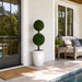4' Outdoor UV-Proof Artificial English Boxwood Double Ball-Shaped Artificial Topiary Tree w/Pot -2 Tone Green - A202850