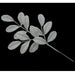 19" Glittered Artificial Apple Leaf Stem -Silver (pack of 24) - A220142