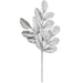 19" Metallic Artificial Apple Leaf Stem -Silver (pack of 24) - A220143