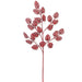 36" Glittered Artificial Leaf Stem -Red (pack of 24) - A220655