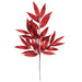 30" Glittered Artificial Willow Leaf Stem -Red (pack of 12) - A-230452