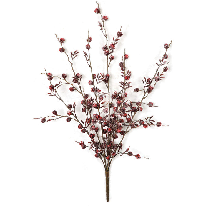23" Glittered Artificial Mini Blossom Plant -Red (Pack of 12) - A-231345