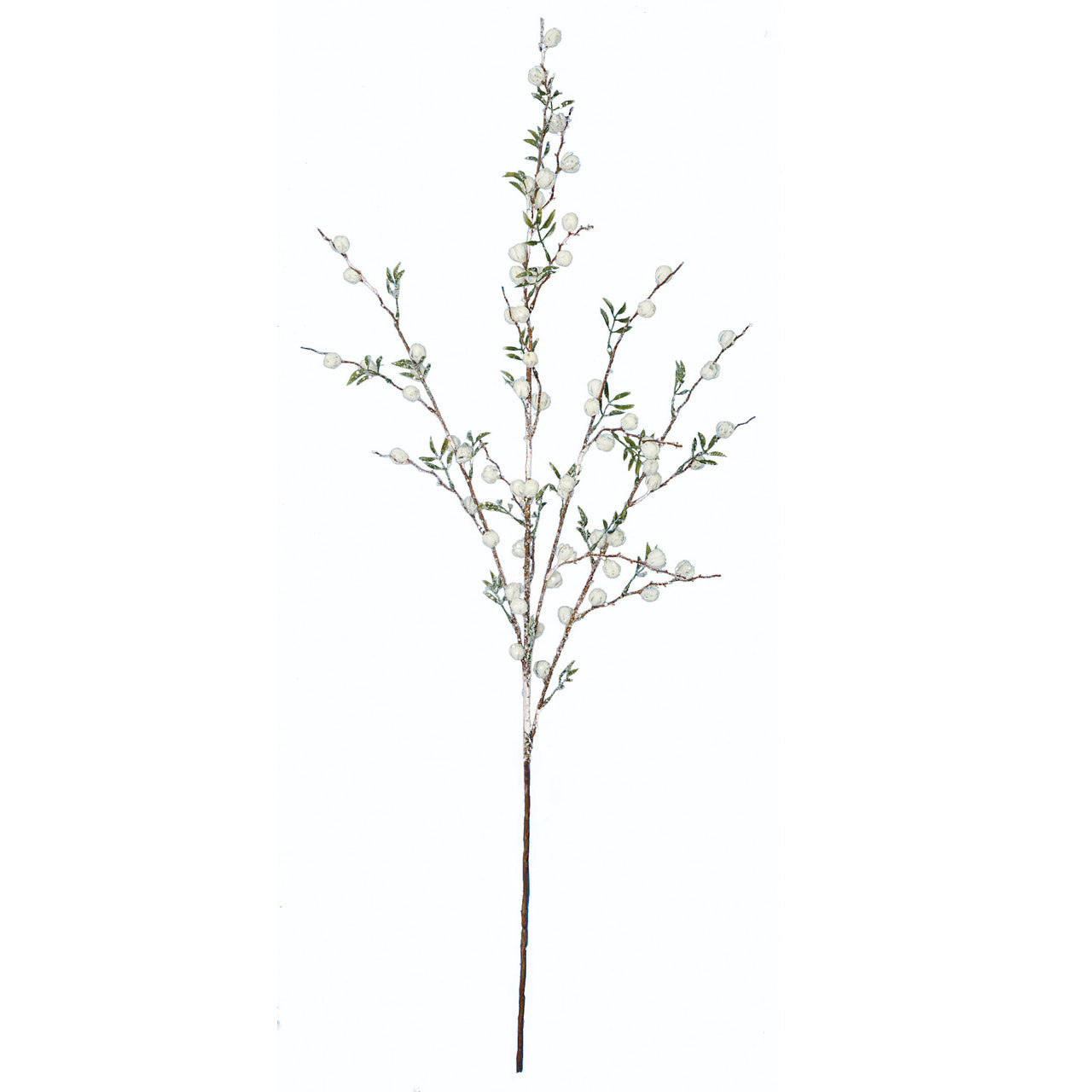 36.5" Foam Glittered Artificial Mini Blossom Flower Stem -White (pack of 24) - A-231360