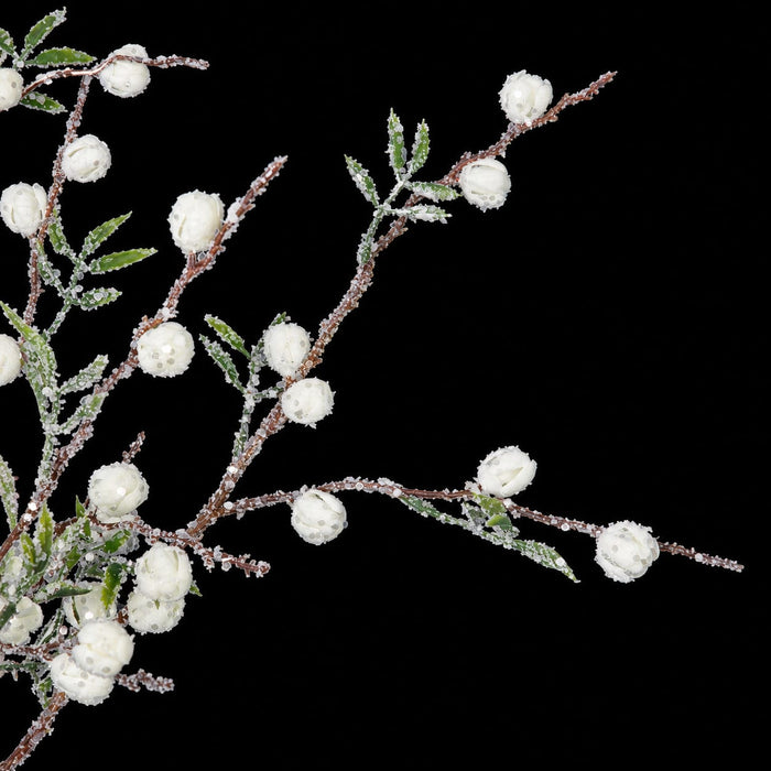 23" Glittered Artificial Mini Blossom Plant -White (Pack of 12) - A-231370