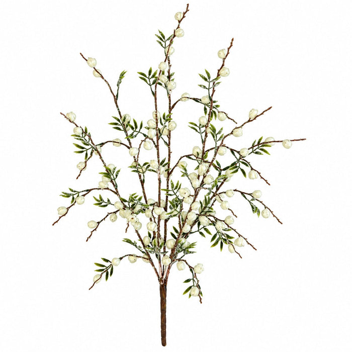 23" Glittered Artificial Mini Blossom Plant -White (Pack of 12) - A-231370