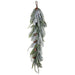 51" Soft-Touch Frosted Artificial Norfolk Pine & Pinecone Teardrop Swag -Green/White (Pack of 4) - A-232670