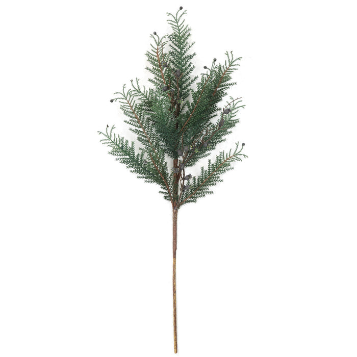 33" Soft-Touch Artificial Mixed Juniper, Fern & Berry Stem -Green/Blue (Pack of 12) - A-232700