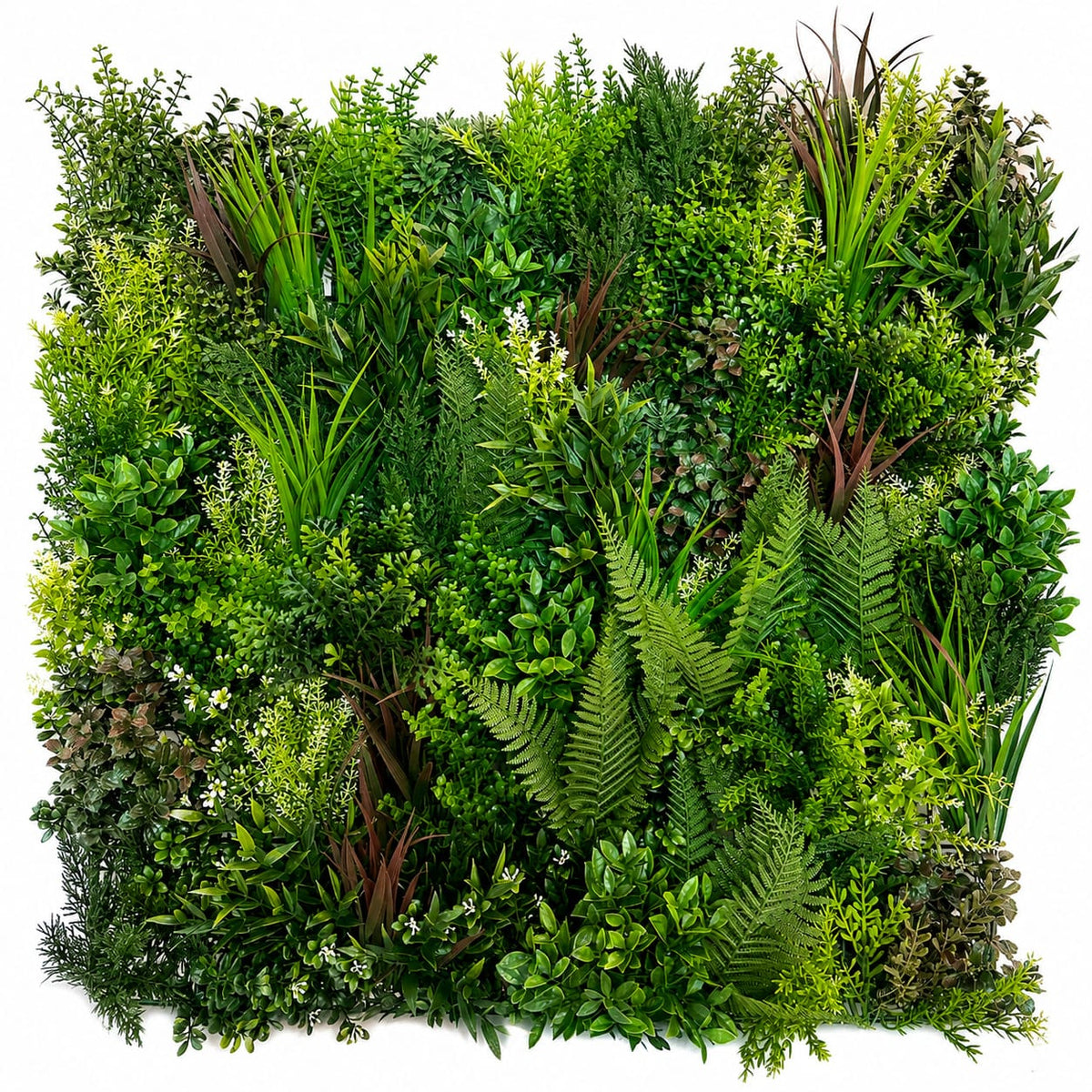 Outdoor UV-Proof Artificial Mixed Foliage Wall Mat -Green/Burgundy ...