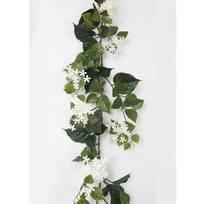 9' Outdoor UV-Proof Artificial Jasmine Flower Garland -White (Pack of 2) - A-234020