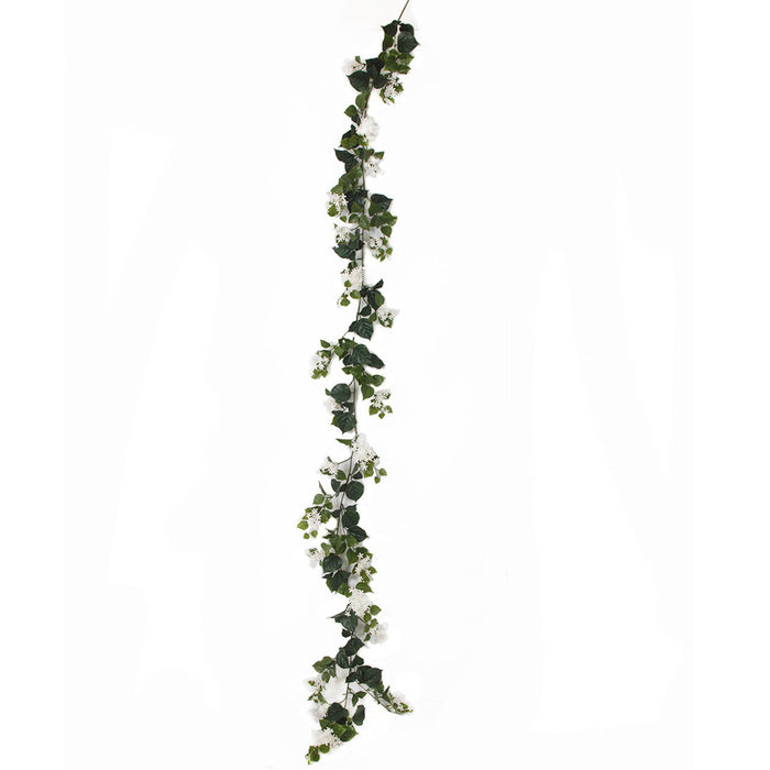 9' Outdoor UV-Proof Artificial Jasmine Flower Garland -White (Pack of 2) - A-234020