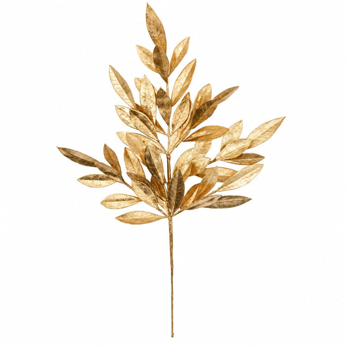 23" Metallic Artificial Bay Leaf Stem -Gold (Pack of 24) - A-240000