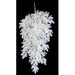 30" Hanging Flocked Artificial Cedar Teardrop Stem -White (Pack of 6) - A-240114