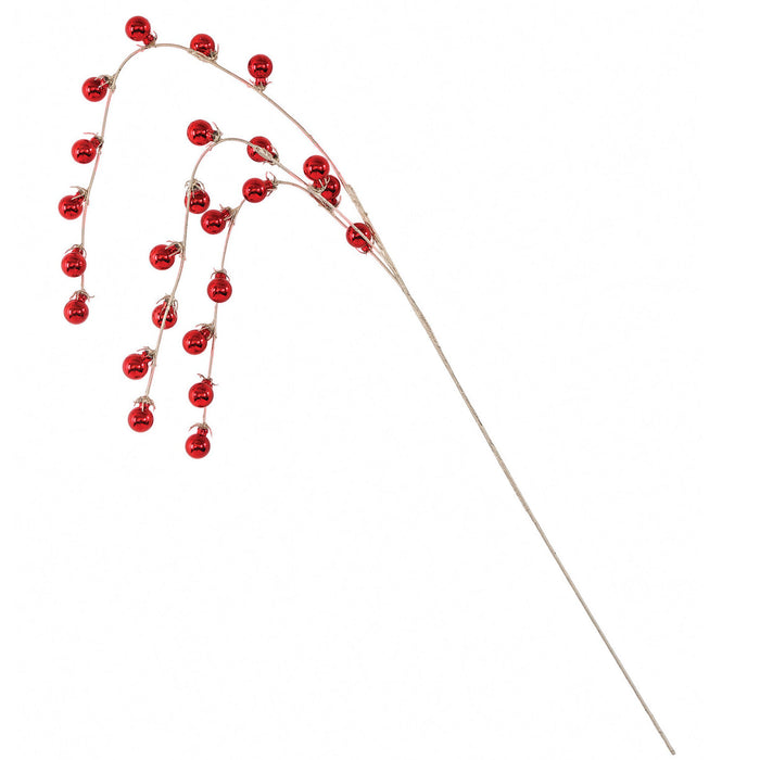 26" Hanging Ball Branch Stem -Red (Pack of 12) - A-240243