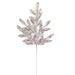 20.5" Glittered Artificial Bay Leaf Stem -Silver/Red (Pack of 12) - A-250012