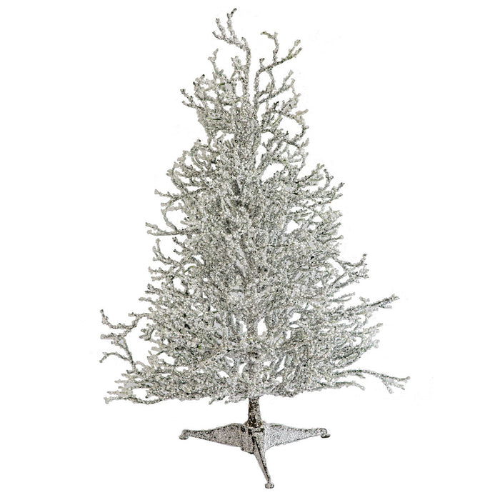 23"x15.5"W Glittered Snowball Twig Artificial Christmas Tree, Unlit -White/Green (Pack of 2) - A-250020