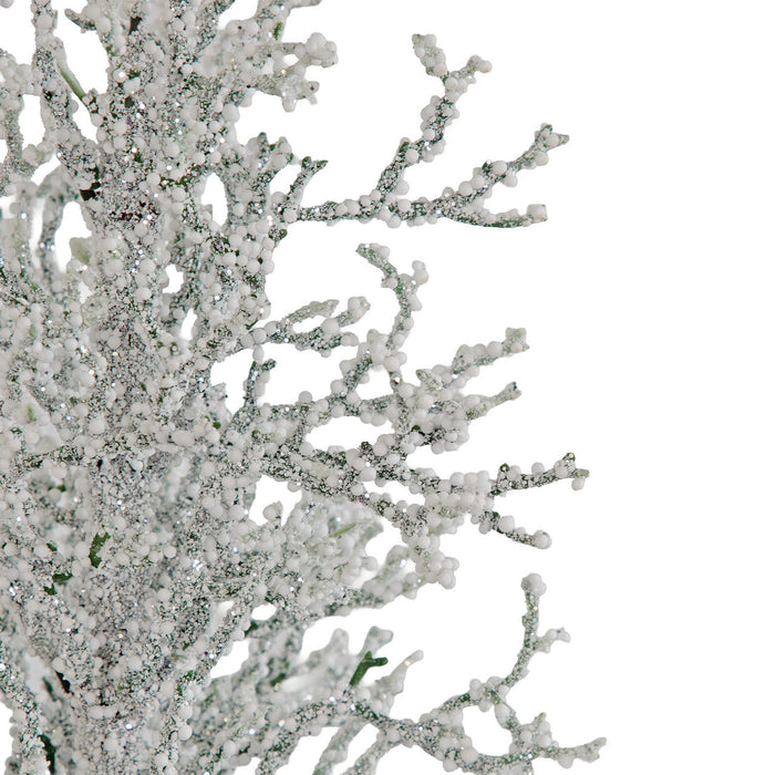23"x15.5"W Glittered Snowball Twig Artificial Christmas Tree, Unlit -White/Green (Pack of 2) - A-250020