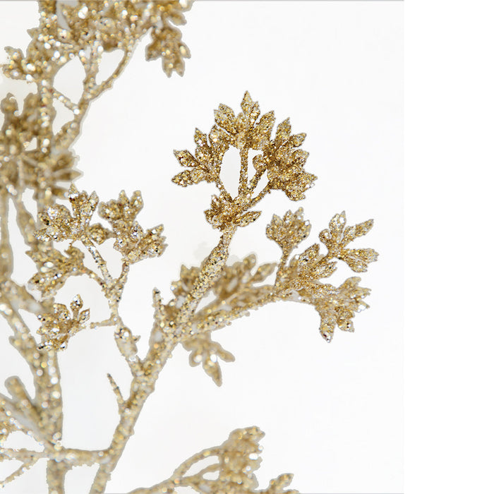 21.5" Glittered Artificial Eucalyptus Leaf Stem -Gold (Pack of 24) - A-250052
