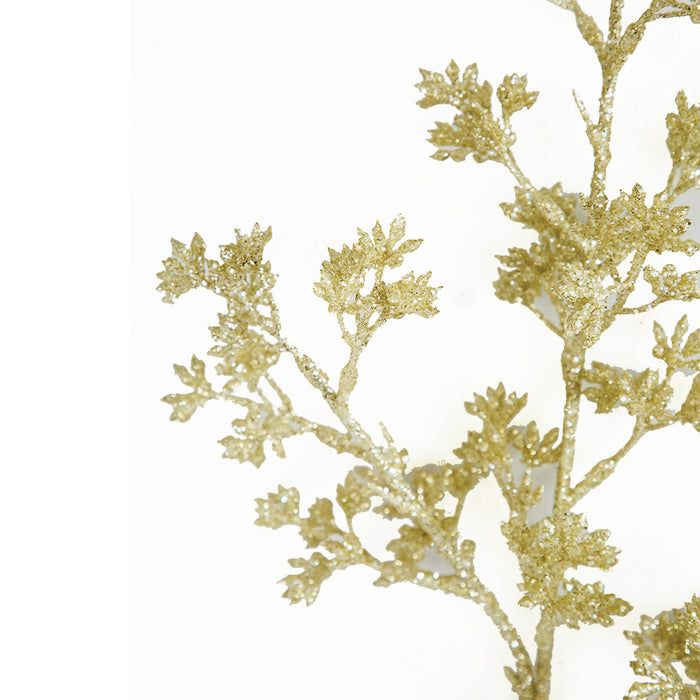 21.5" Glittered Artificial Eucalyptus Leaf Stem -Platinum/Gold (Pack of 24) - A-250054
