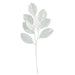 25" Glittered Artificial Magnolia Leaf Stem -White/Silver (Pack of 12) - A-250068