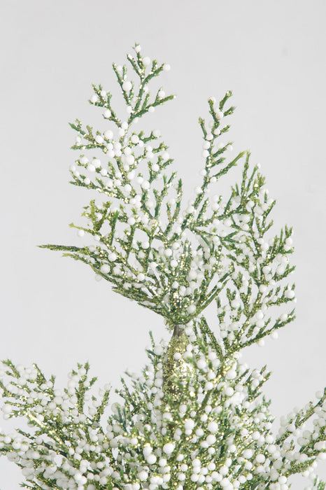36"x23"W Glittered Snowball Cedar Artificial Christmas Tree, Unlit -Green/White (Pack of 2) - A-250090