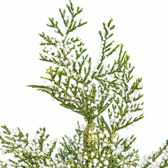 23"x14"W Glittered Snowball Cedar Artificial Christmas Tree, Unlit -Green/White (Pack of 2) - A-250080