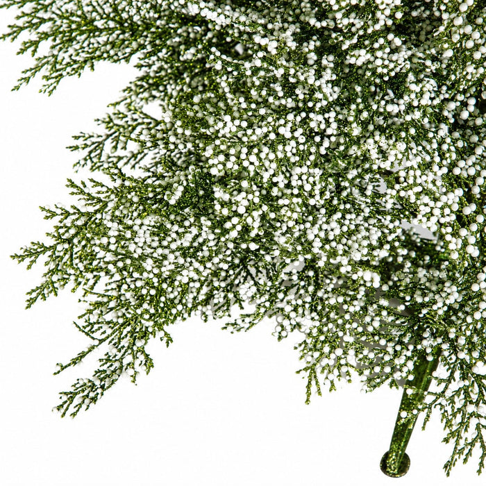 12"x10"W Glittered Snowball Cedar Artificial Christmas Tree, Unlit -Green/White (Pack of 6) - A-250070