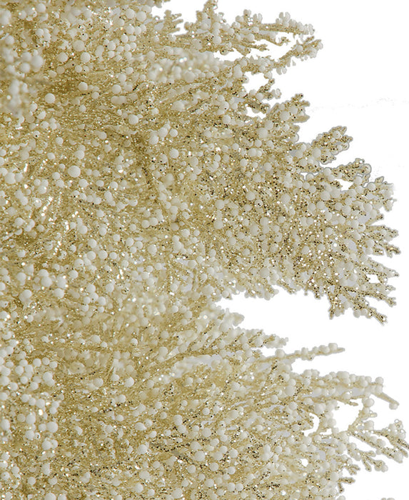 23"x14"W Glittered Snowball Cedar Artificial Christmas Tree, Unlit -Champagne (Pack of 2) - A-250082