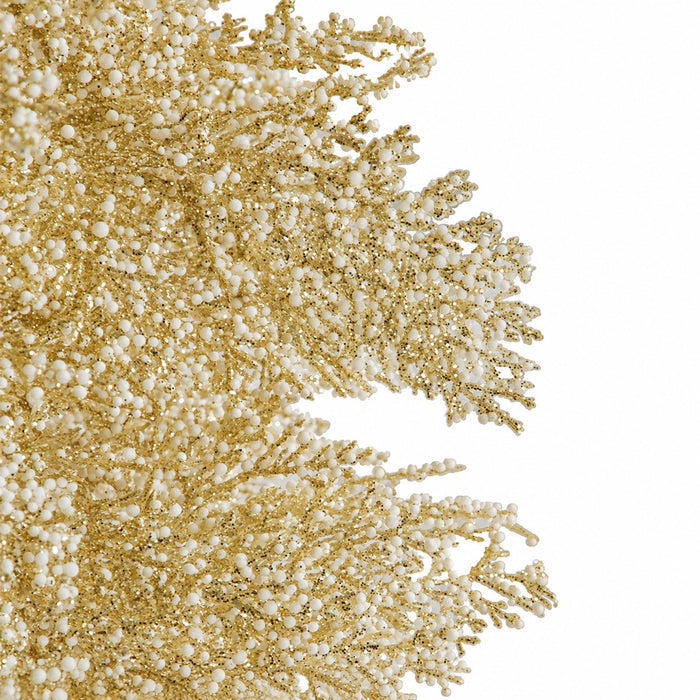 36"x23"W Glittered Snowball Cedar Artificial Christmas Tree, Unlit -Champagne (Pack of 2) - A-250092