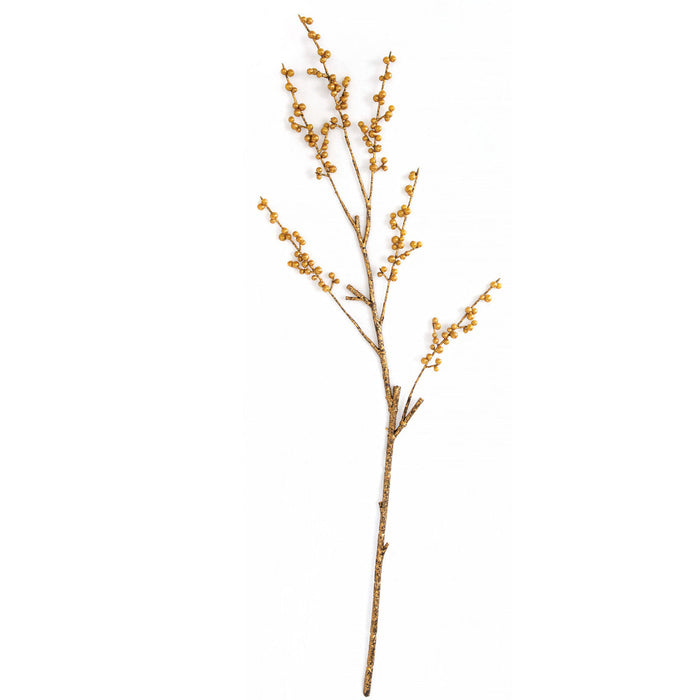 38" Ilex Berry Artificial Stem -Gold (Pack of 12) - A-250100