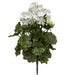17" Outdoor UV-Proof Artificial Geranium Flower Bush -White (Pack of 4) - A-250483