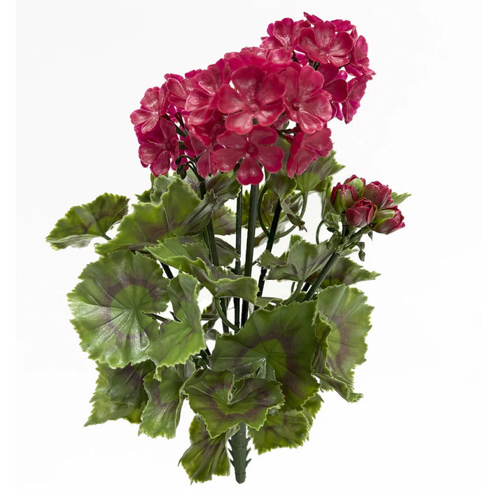 17" Outdoor UV-Proof Artificial Geranium Flower Bush -Beauty/Wine/Fuchsia (Pack of 4) - A-250485