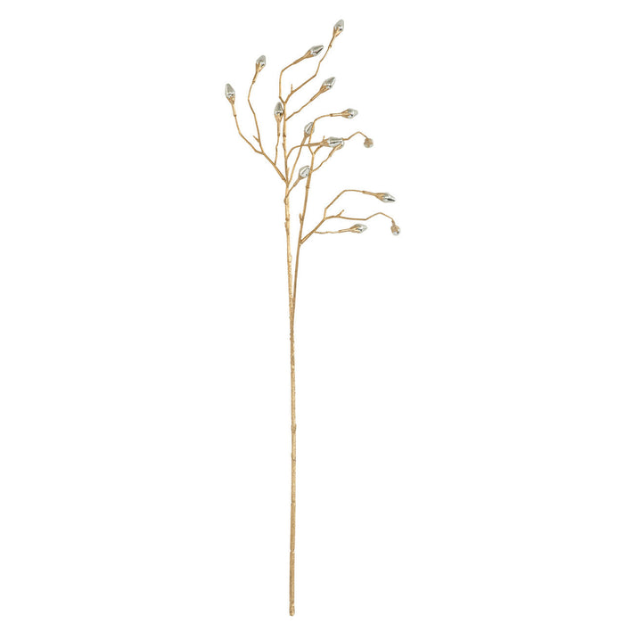 28" Artificial Beaded Stem -Silver (Pack of 12) - A-250675