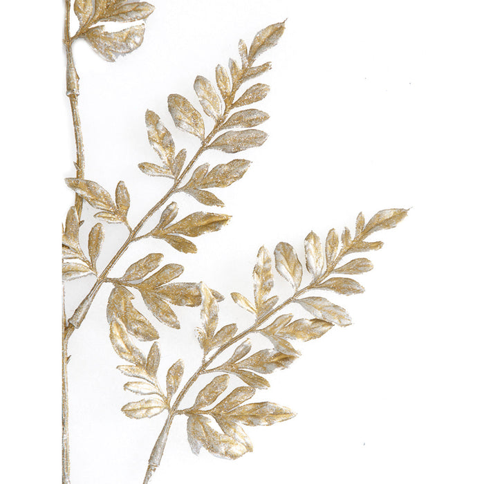 32" Metallic Artificial Fern Leaf Stem -Gold (Pack of 24) - A-250762