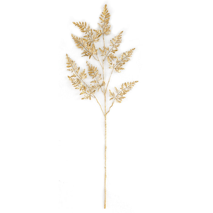 32" Metallic Artificial Fern Leaf Stem -Gold (Pack of 24) - A-250762