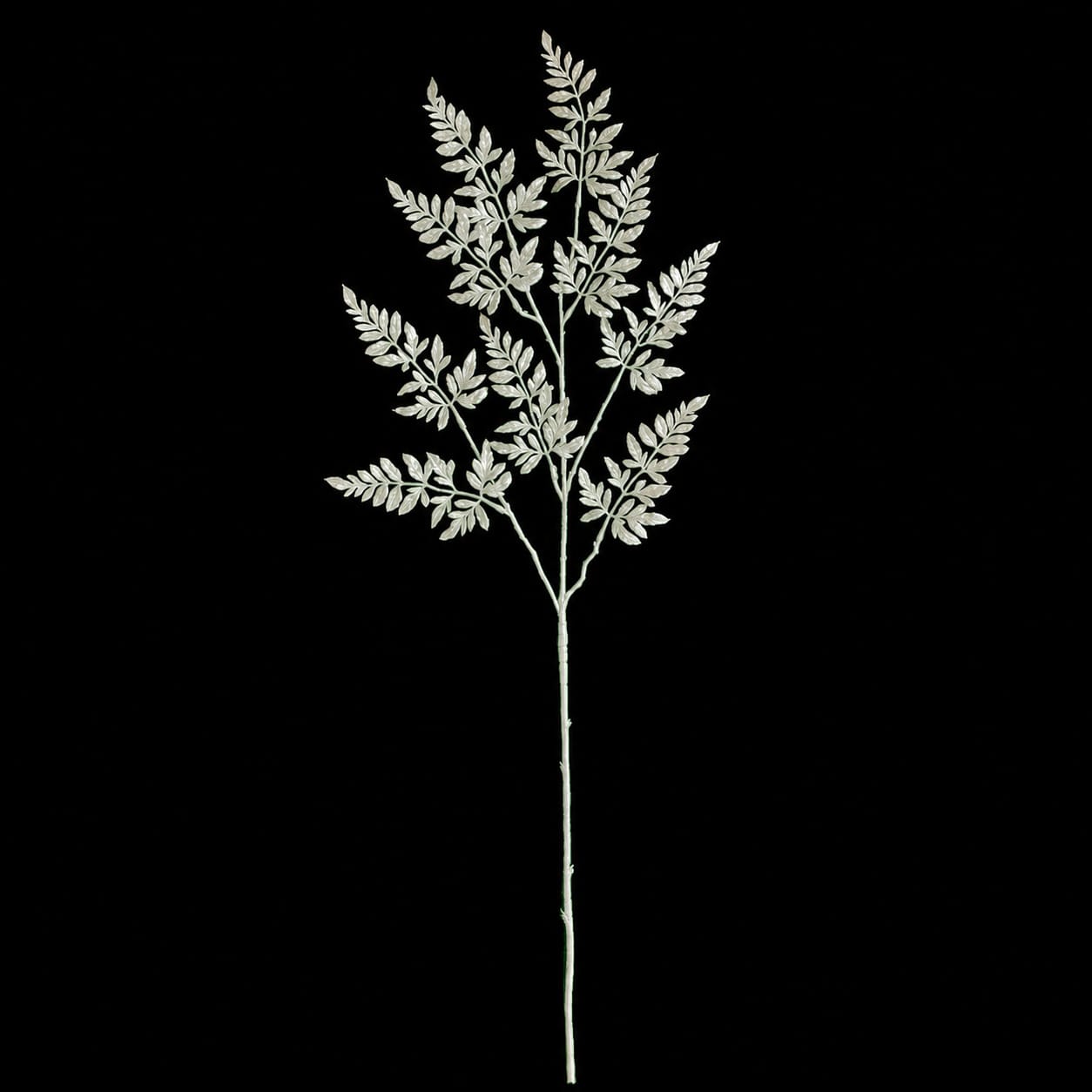 32" Metallic Artificial Fern Leaf Stem -Silver (Pack of 24) - A-250764