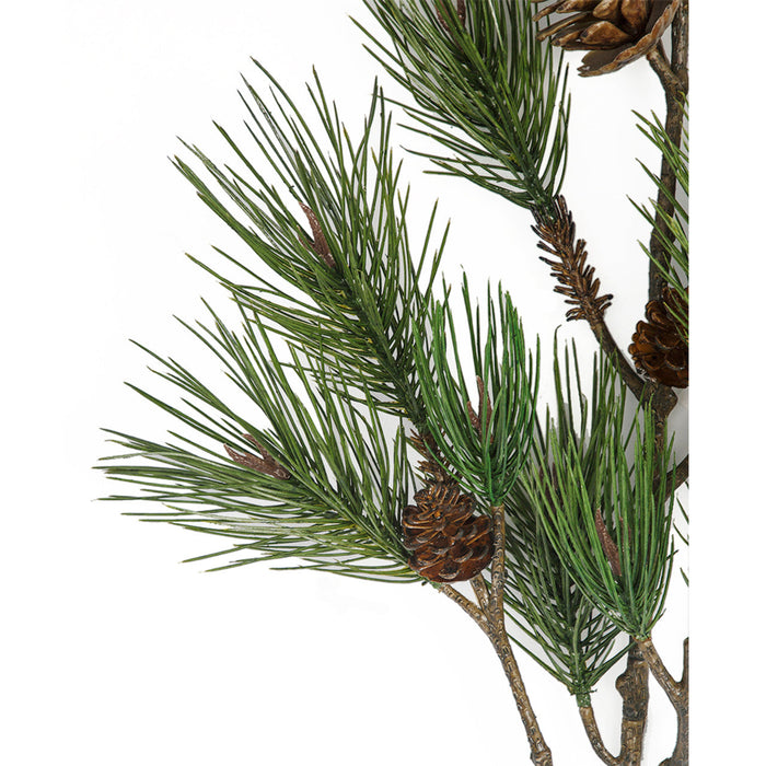 49" PE Pine & Pinecone Artificial Stem -Green/Brown (Pack of 4) - A-250970