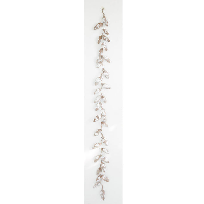 5'5" Glittered & Flocked Artificial Pinecone Garland -White/Brown (Pack of 4) - A-252590