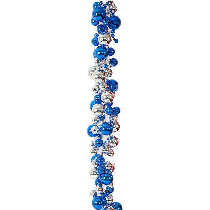 6' Plastic Mixed Reflective Ball Garland -Blue/Silver (Pack of 2) - A-253011