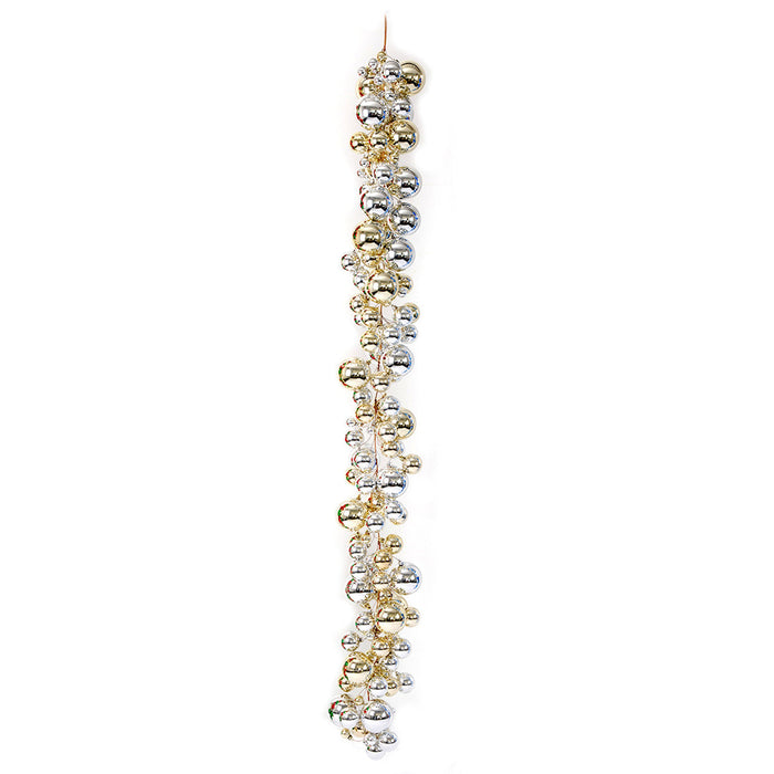 6' Plastic Mixed Reflective Ball Garland -Gold/Silver (Pack of 2) - A-253013
